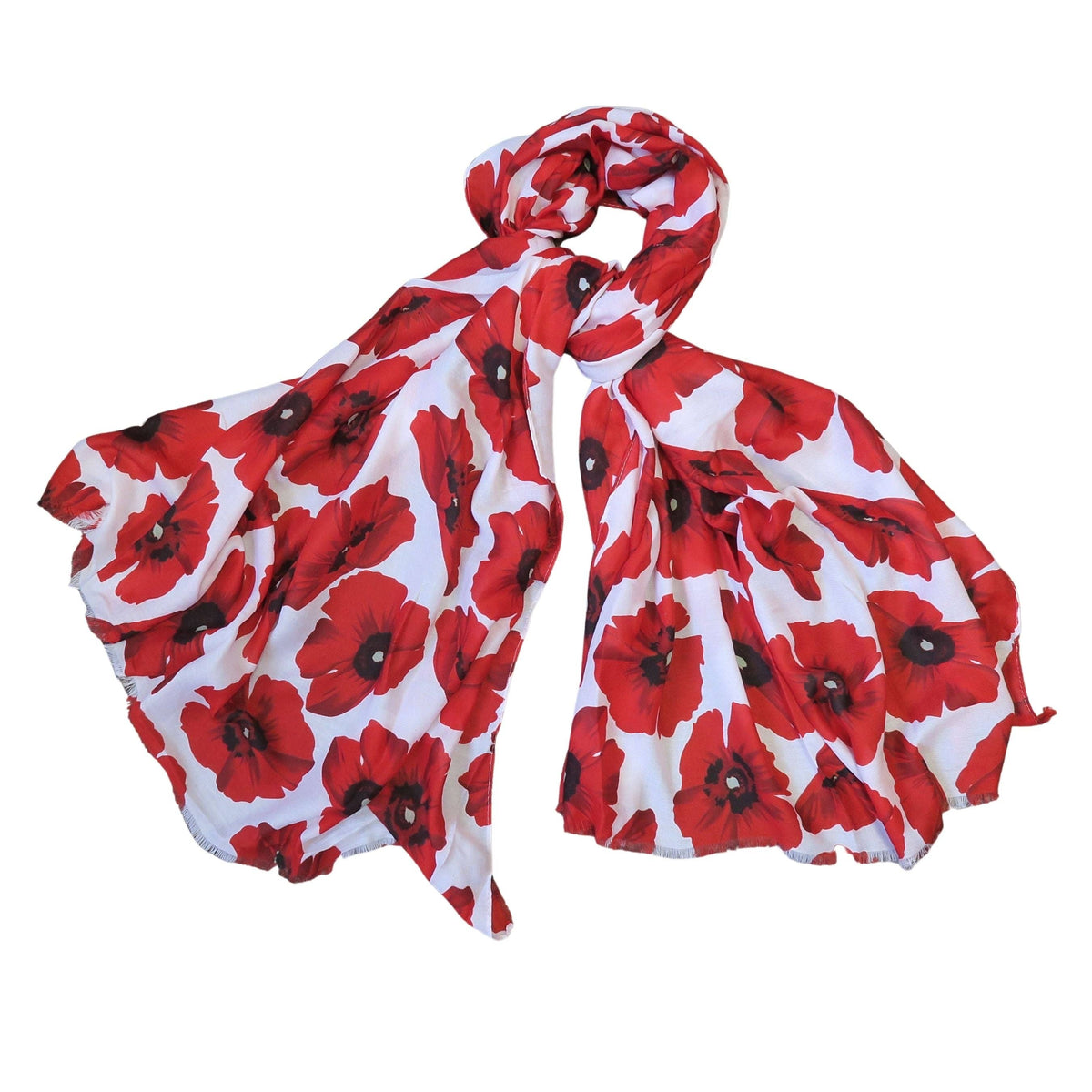 Poppy Red Flower Mid Weight Scarf