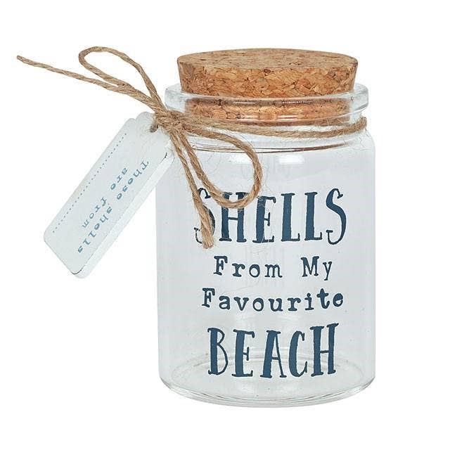 Beach Shell Glass Bottle