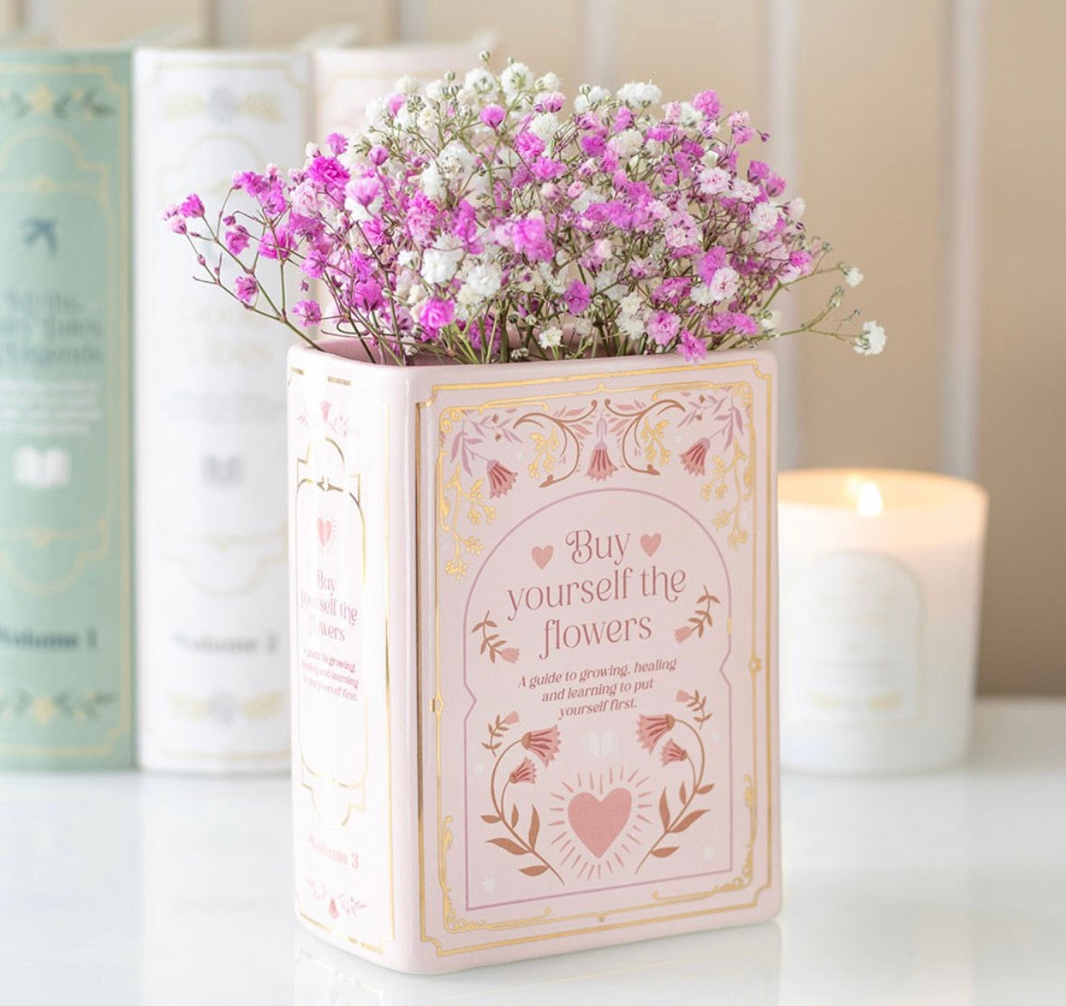 PINK BOOK SHAPED VASE