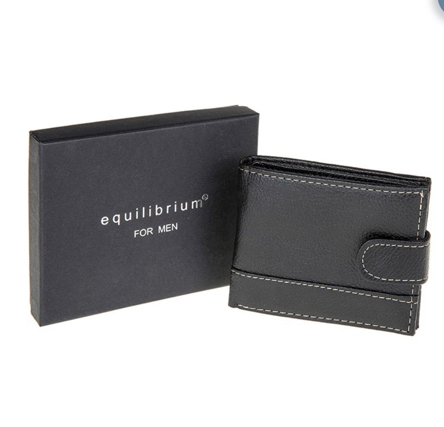 Men Stitched Wallet Black