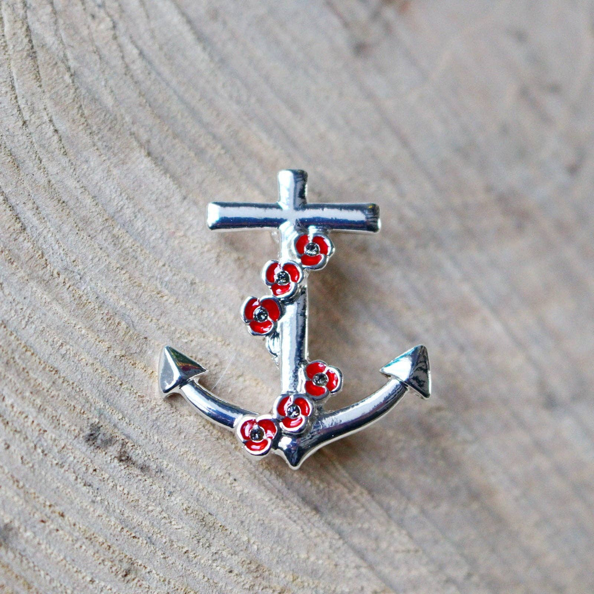 Anchor Poppy Brooch