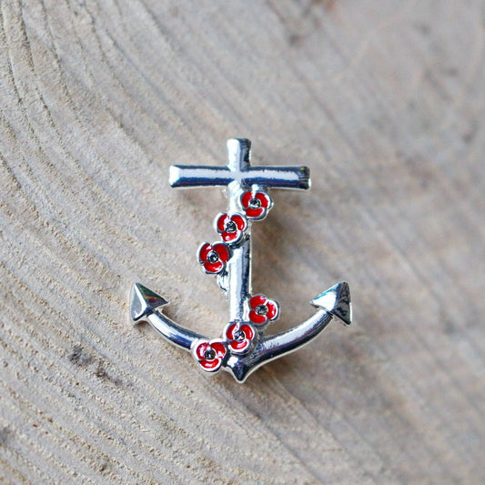 Anchor Poppy Brooch