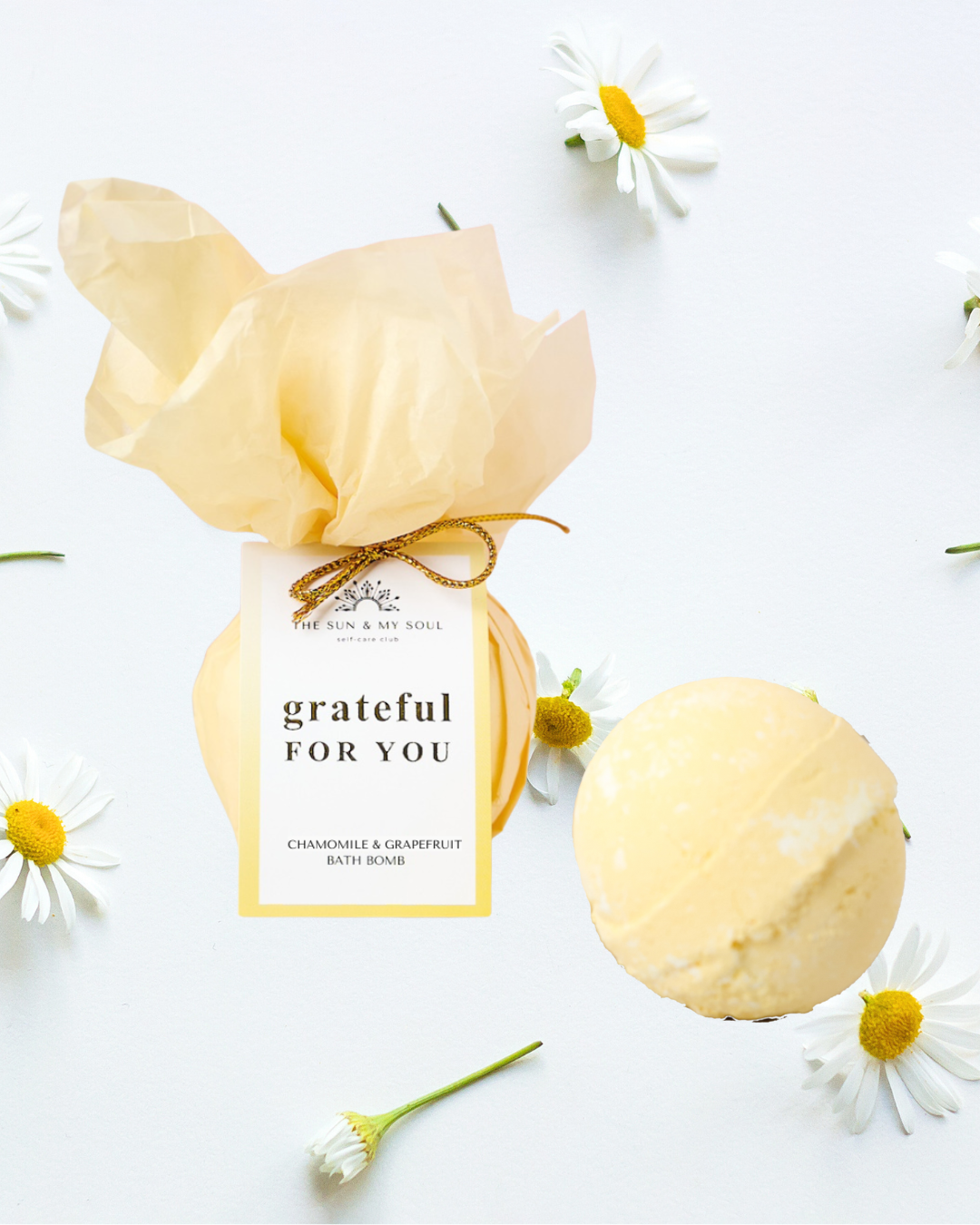 Bath Bomb Gift Gratitude ⎜Chamomile Luxury Bath Bomb Fizzer
