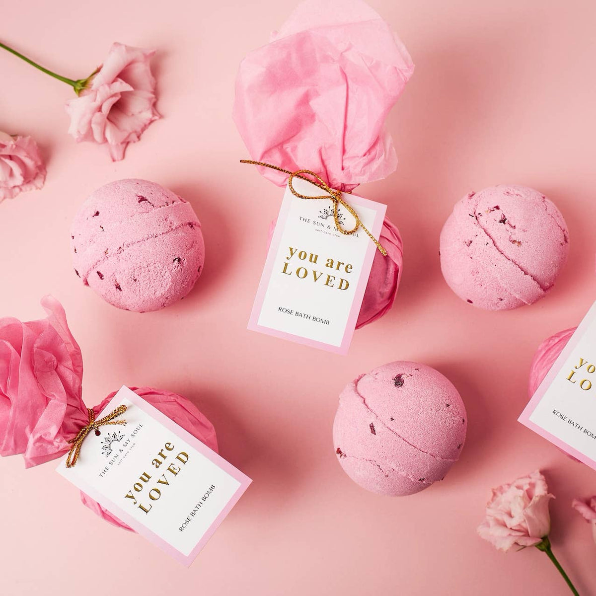 Love Rose Luxury Bath Bomb ⎜You Are Loved Fizzy Soak