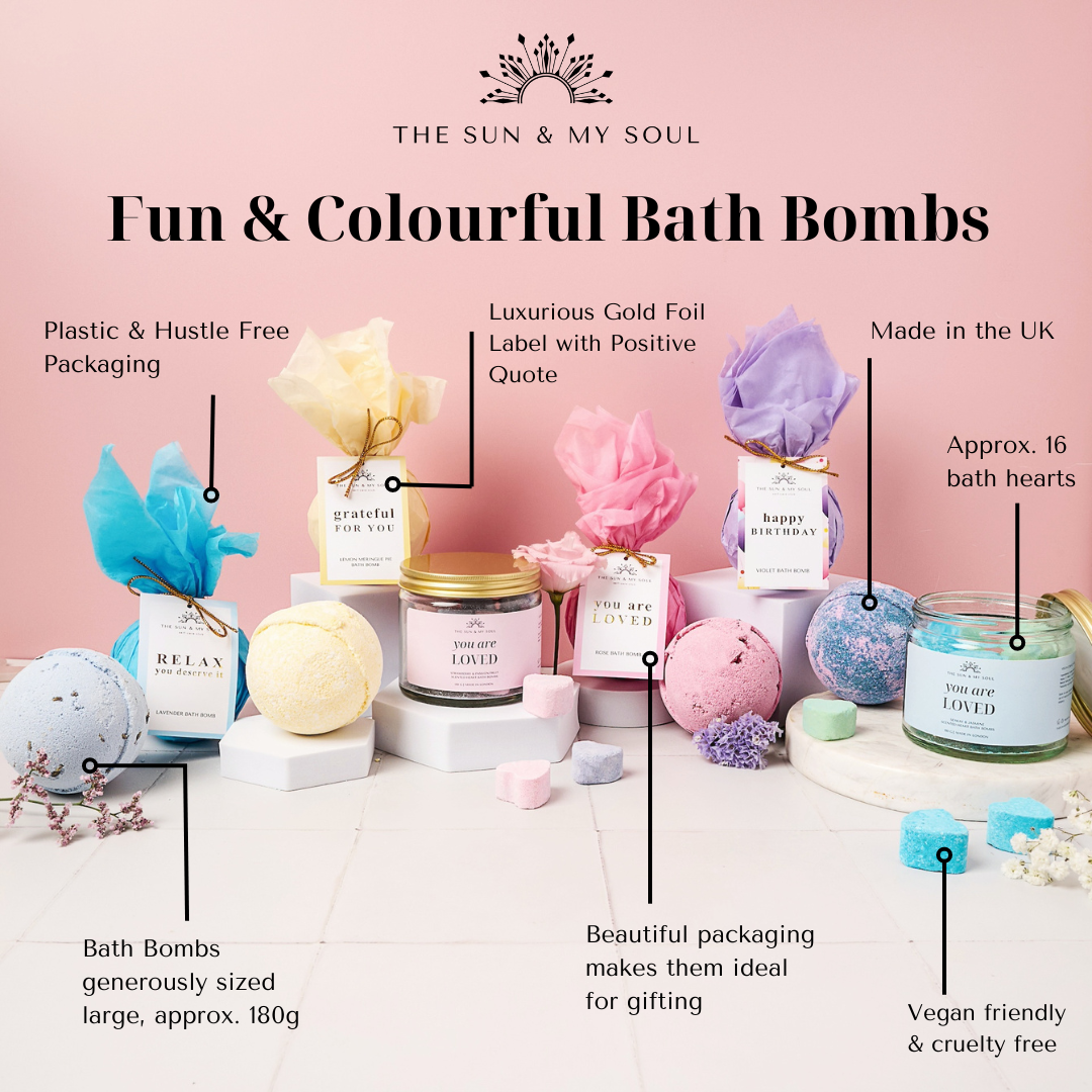 Relax Lavender Bath Bomb Gift - Calming Luxury Fizzy Soak