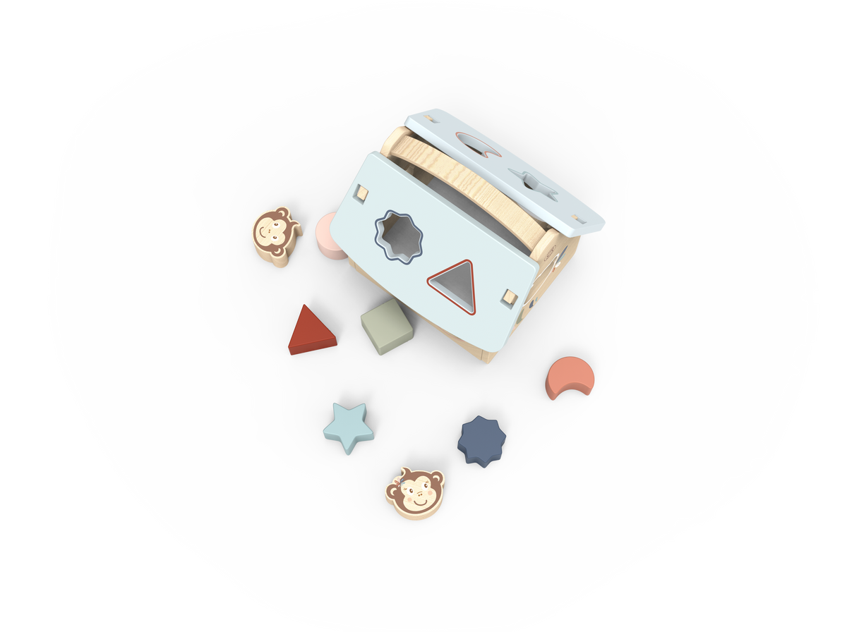 Speedy Monkey House Wooden Shape Sorter with 8 Blocks