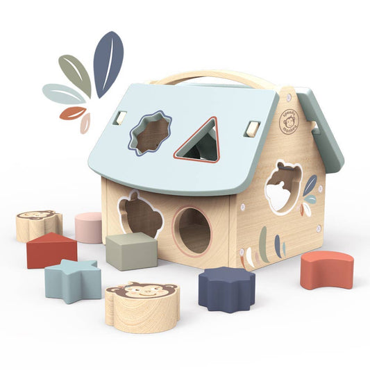 Speedy Monkey House Wooden Shape Sorter with 8 Blocks