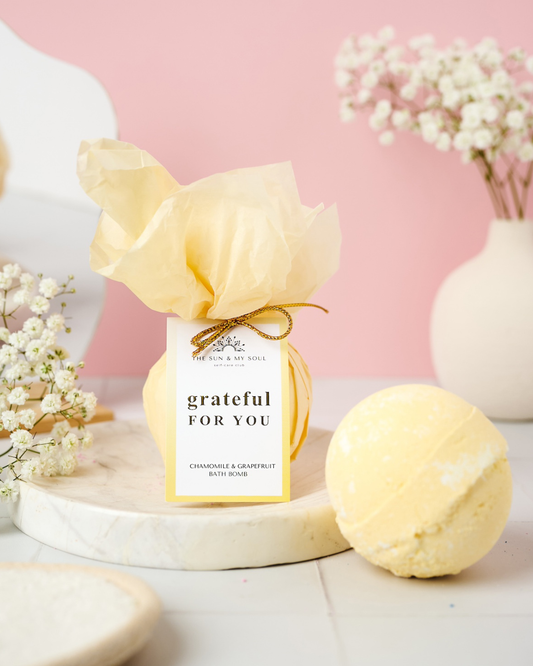 Bath Bomb Gift Gratitude ⎜Chamomile Luxury Bath Bomb Fizzer