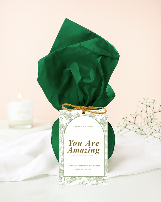 Peppermint Bath Bomb You Are Amazing ⎜Luxury Bath Fizz Soak