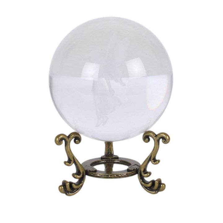 Stardust Fairy Laser Engraved Glass Crystal Ball and Stand