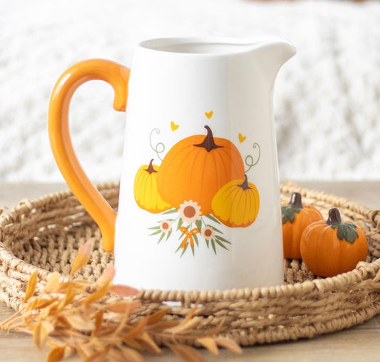 AUTUMN PUMPKIN CERAMIC FLOWER JUG