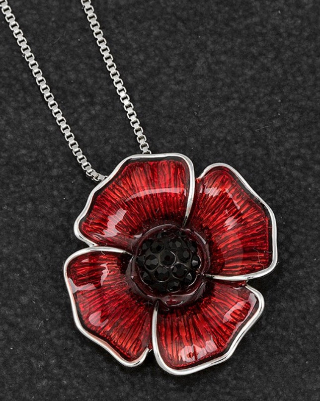 Delicate Small Poppy Necklace