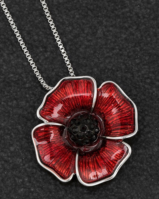 Delicate Small Poppy Necklace