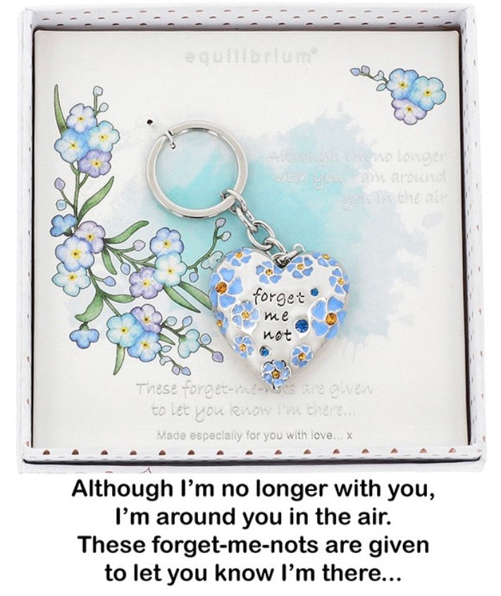 Forget Me Not Heart Keyring