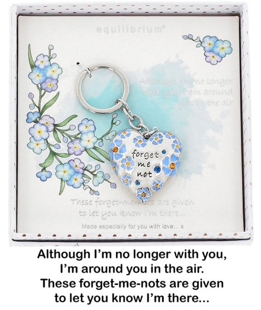 Forget Me Not Heart Keyring