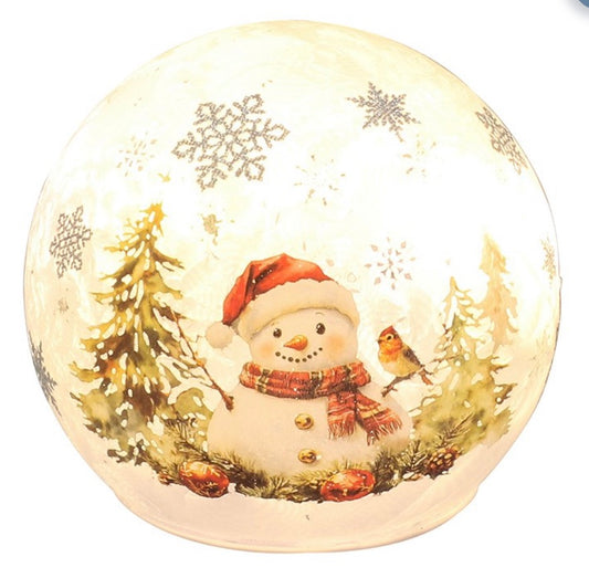 Frosty Xmas LED Snowman Ball Small