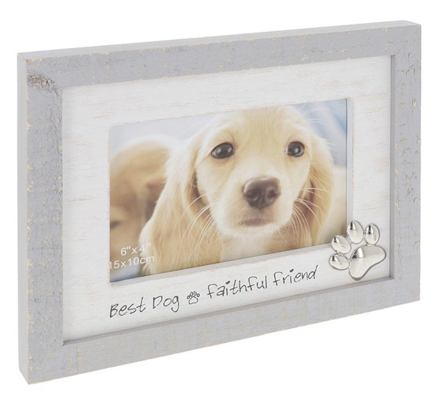 Rustic Sentiment Frame Dog