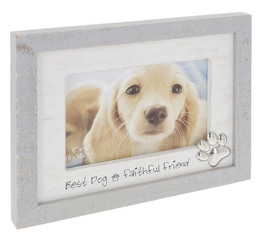 Rustic Sentiment Frame Dog