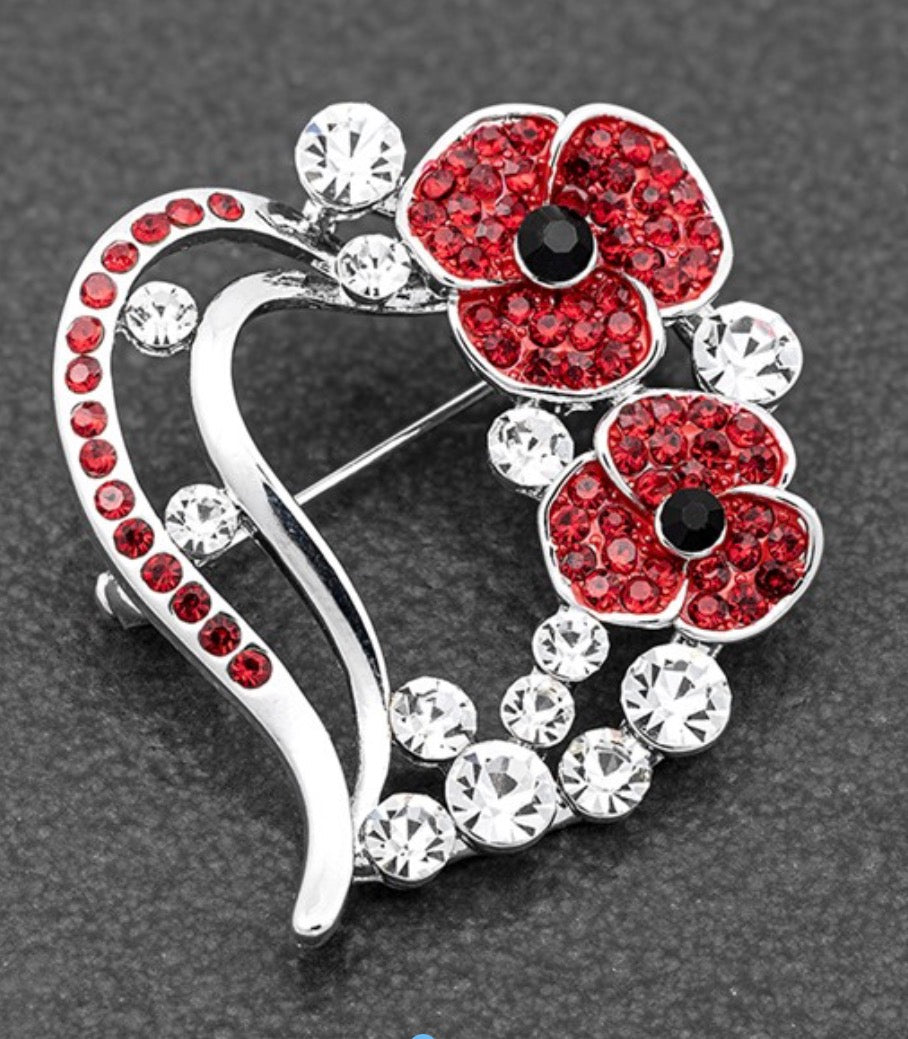 Equilibrium Poppy Heart Brooch