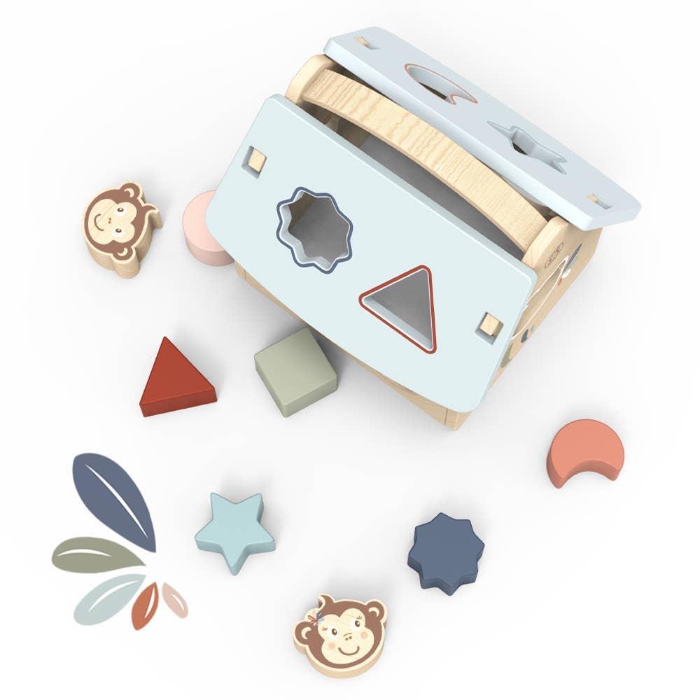 Speedy Monkey House Wooden Shape Sorter with 8 Blocks