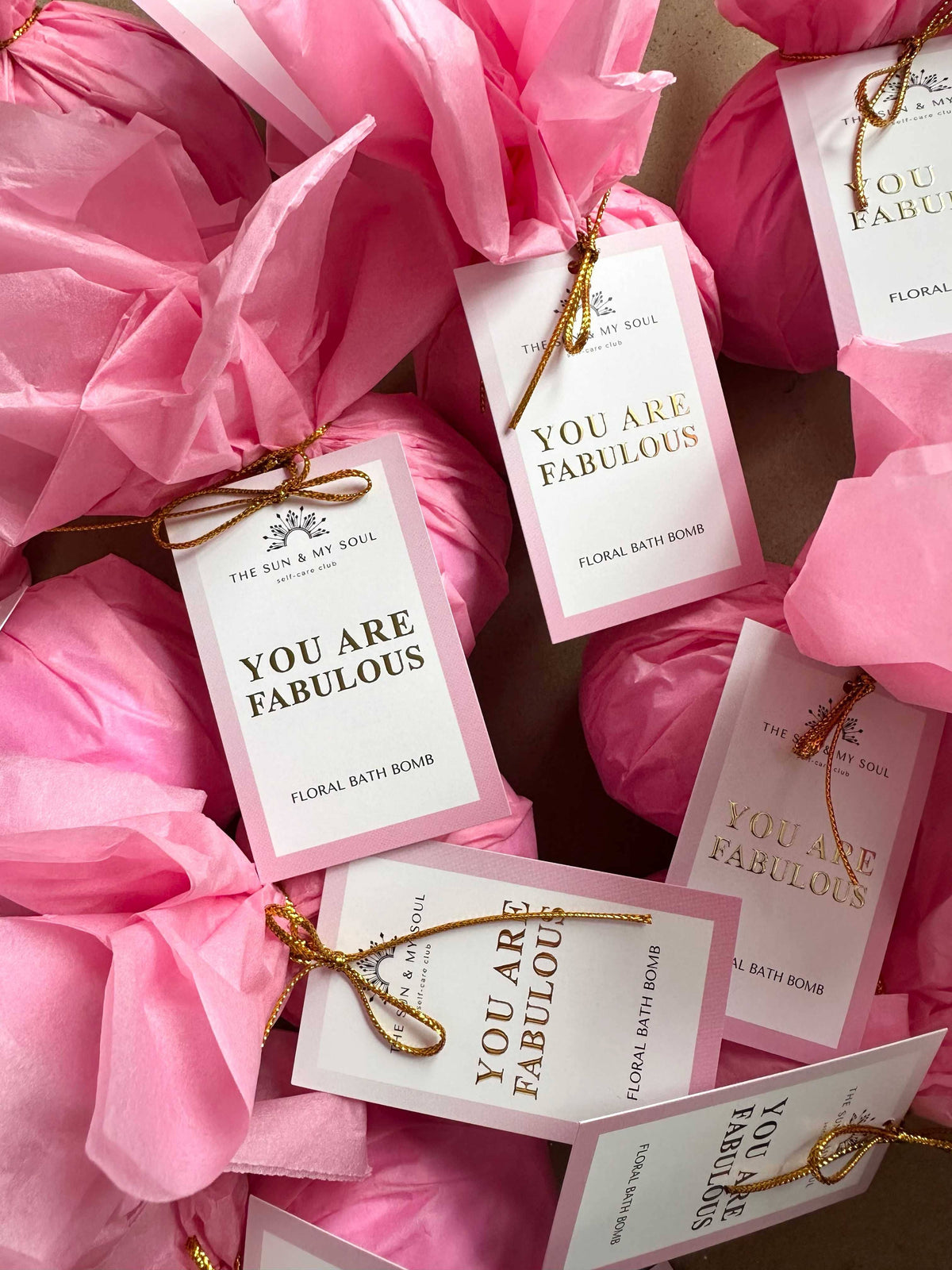 Pink Bath Bomb Gift You Are Fab - Floral Luxury Fizzy Soak