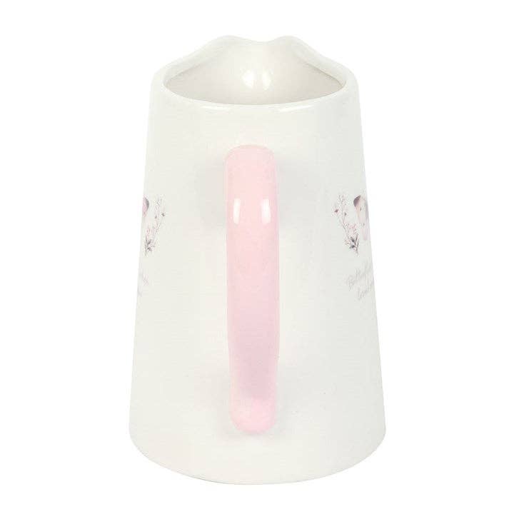 White Butterfly Ceramic Flower Vase Jug